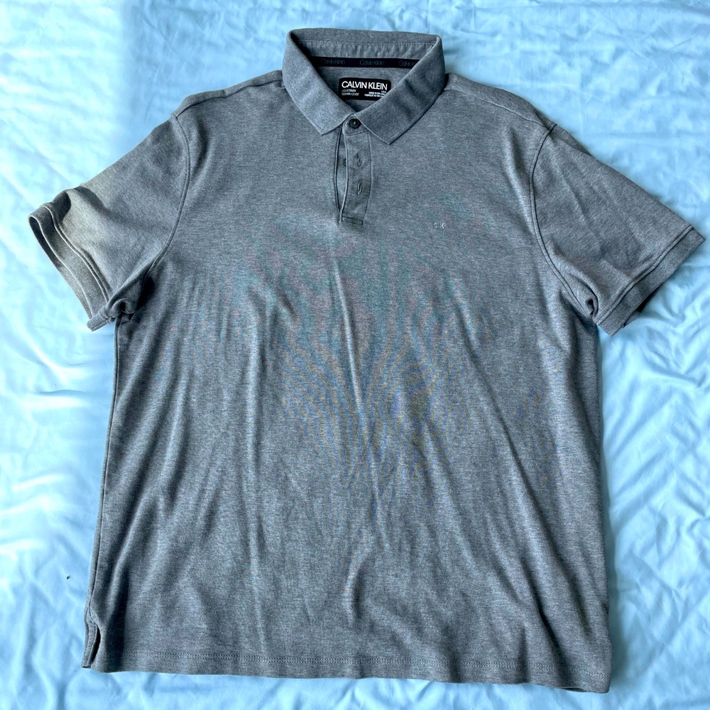 Calvin Klein Breathable Polo T-Shirt | Gray | Never Worn